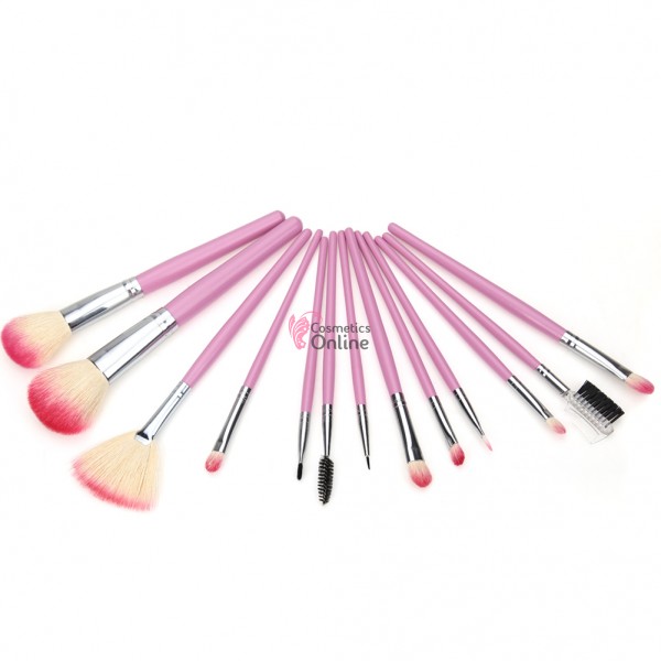 Pensule de Make-up 13 bucati Roz Profesionale